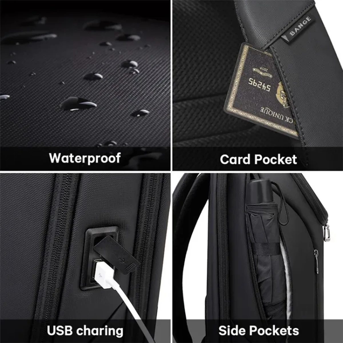 Bange Bg 2517 Premium Backpack Usb Charging With Charging The Steal Water Repilate Fabric Laptop Bag