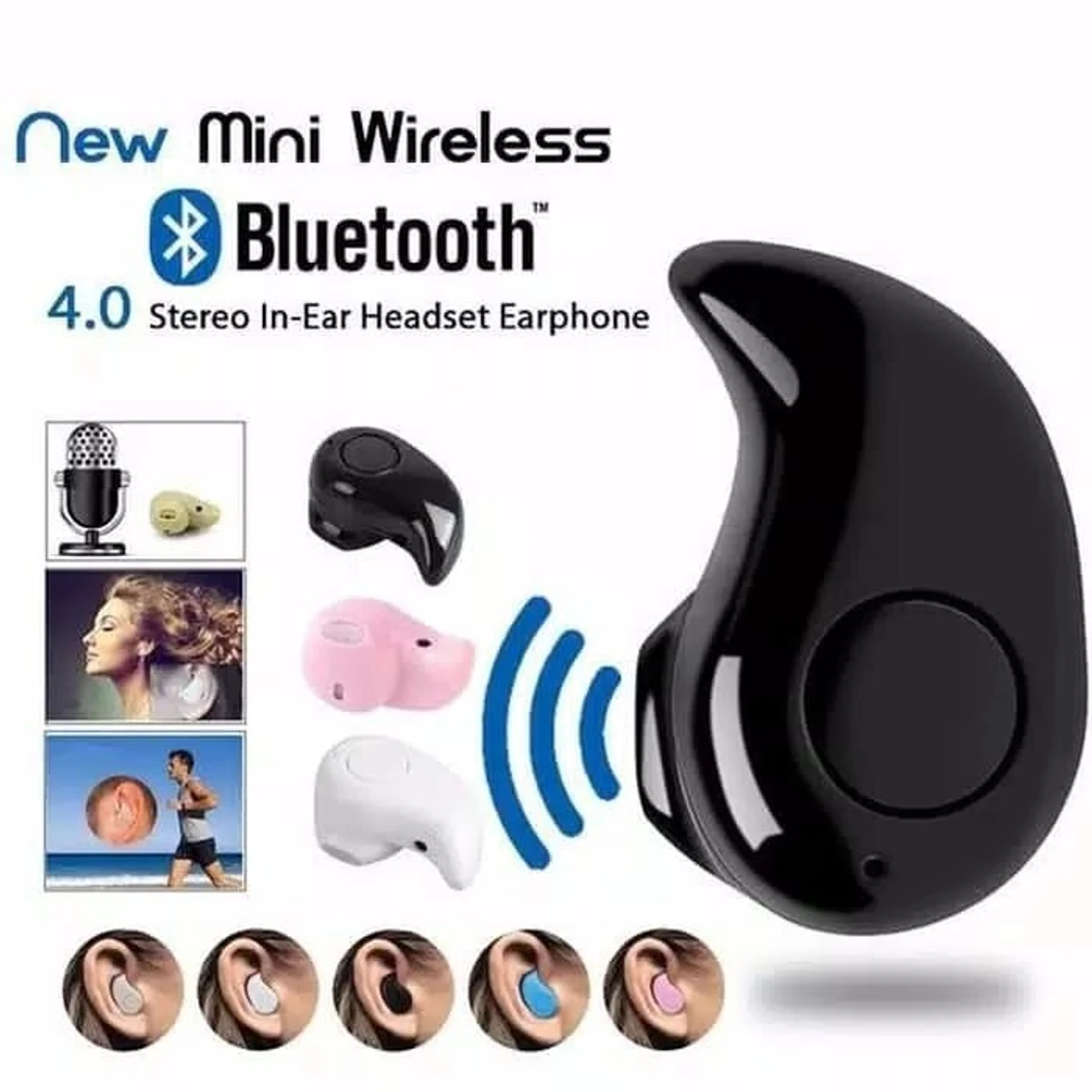 New Mini Wireless In Ear Headset Earphone - 3505